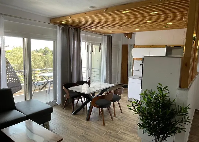 公寓 3 Raum Griechenland, 400 M Zum Strand, Zwischen Thessaloniki Und Kavala *